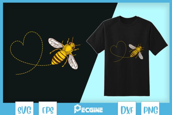BEE Love SVG Bee Heart Flying SVG — Crafts & Graphics