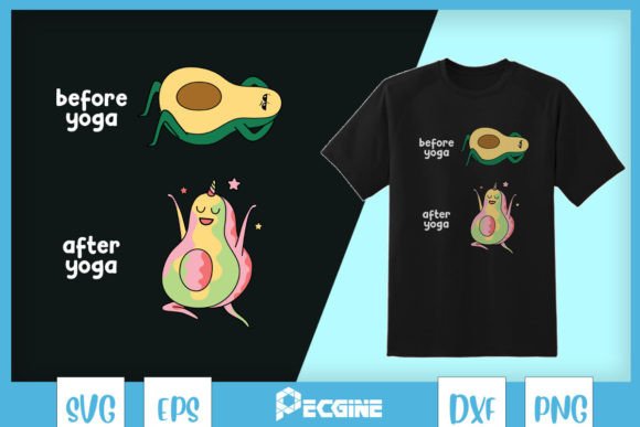 Before After Yoga Avocado SVG Graphics for Crafts