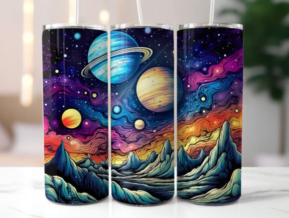 Celestial Space Planets Tumbler Wrap