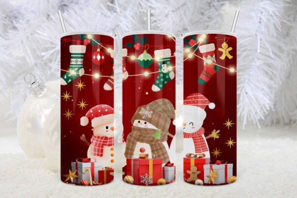 Cute Snowman in Christmas Tumbler 20Oz