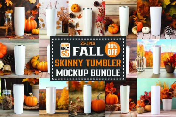 Fall Tumbler Mockups Bundle: Seasonal Graphics for Creative Sellers