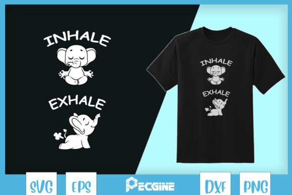 Inhale Exhale Elephant Yoga SVG: Graphics for Mindful Crafts