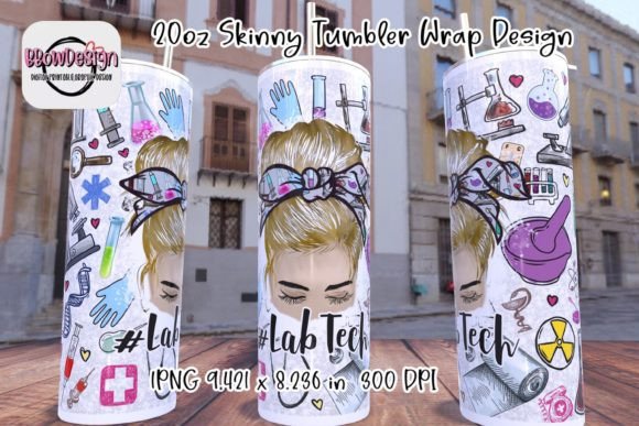 Lab Tech Blonde Hair Tumbler Wraps Graphics