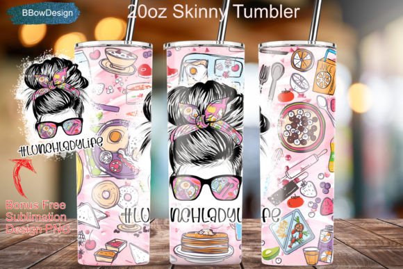 Lunch Lady Life Graphics: Tumbler Wraps for Real Projects