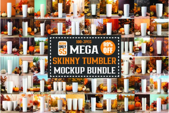 Mega Fall Tumbler Mockups Bundle: Seasonal Graphics for Real Publishing