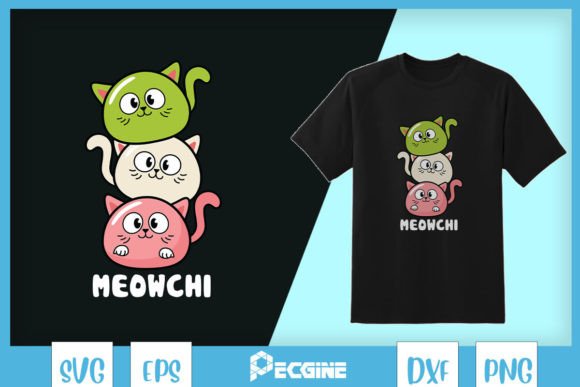 Meowchi Mochi Cat Puns SVG: Playful Graphics for Crafts & Local Brands