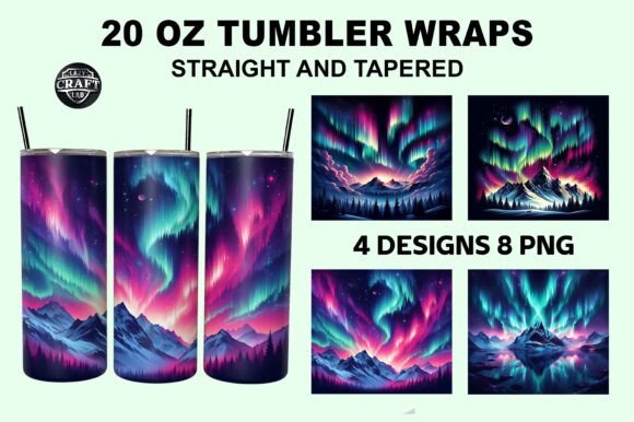 Northern Lights Tumbler Wrap 20oz Skinny Graphics
