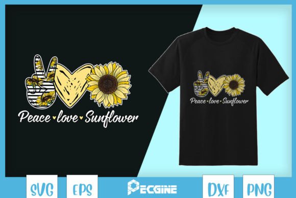 Peace Love Sunflower SVG: Crafts & Graphics for Sellers