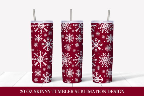 Red Winter Tumbler Sublimation Wrap PNG: Graphics & Illustrations