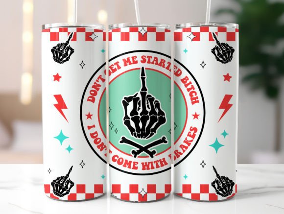 Retro Funny Skeleton Tumbler Wrap Graphics
