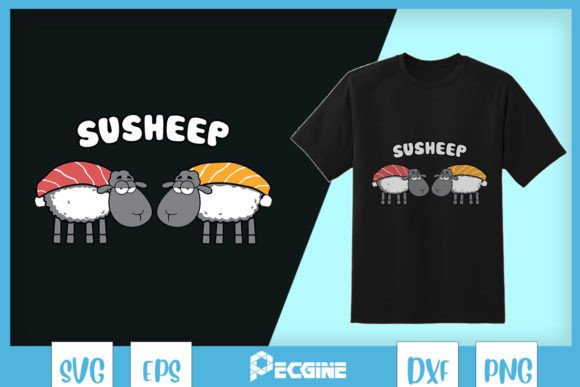 Sushi Sheep Susheep Puns SVG: Crafts & Graphics